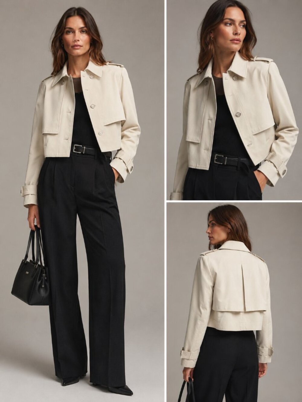 DKNY Crop Trench Jacket NWT – Ecru – Size M/L